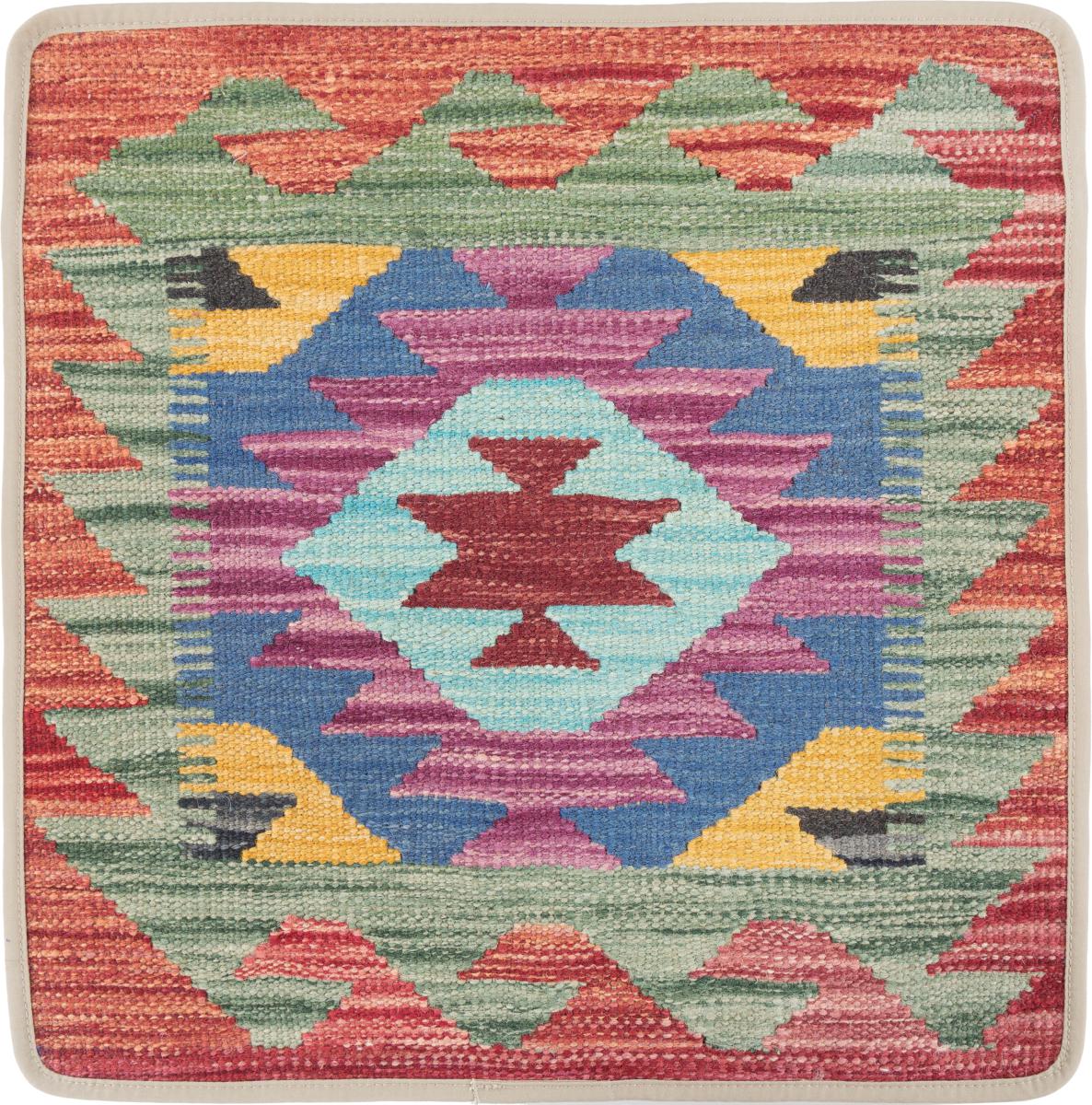 Afghan rug Kilim Afghan Cushion Cover 50x50 50x50, Persian Rug Knotted by hand