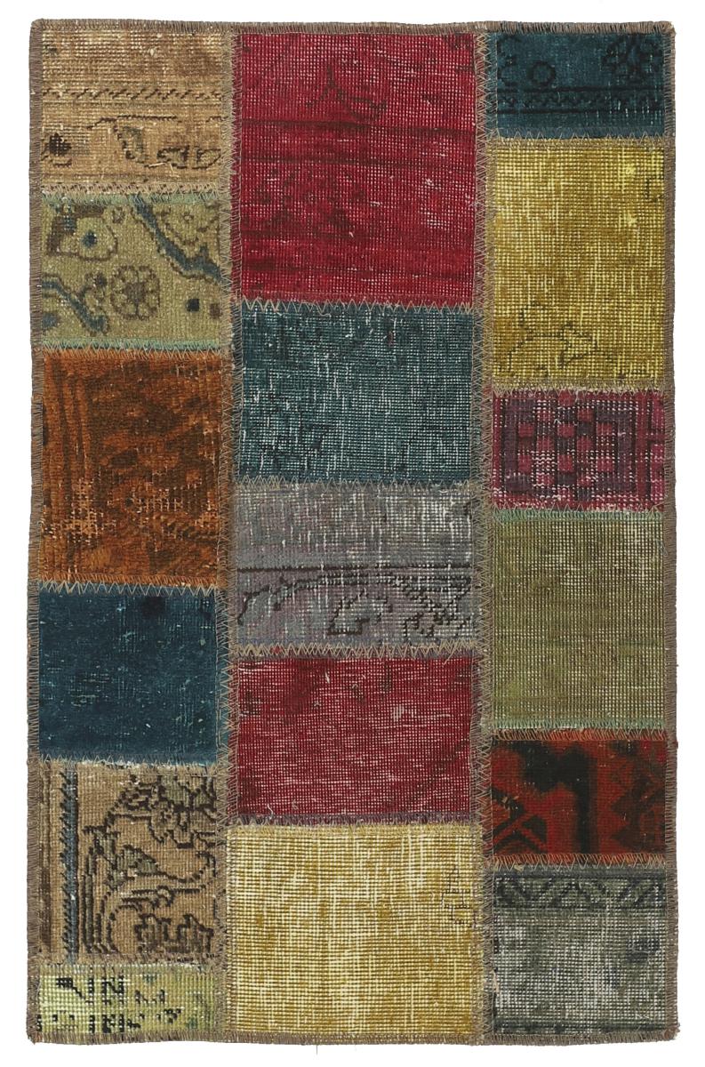Περσικό χαλί Patchwork 94x61 94x61, Περσικό χαλί Οι κόμποι έγιναν με το χέρι