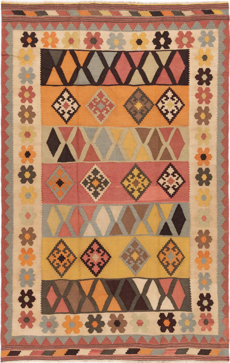 Alfombra persa Kilim Fars Vieja 241x153 241x153, Alfombra persa Tejido a mano