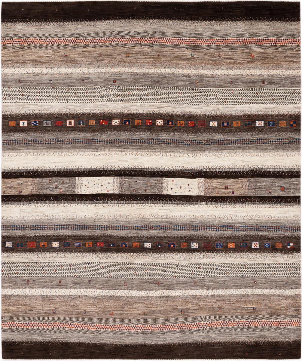 Persian Rug Persian Gabbeh Kashkuli Banafsheh 9'6"x8'0" 9'6"x8'0", Persian Rug Knotted by hand