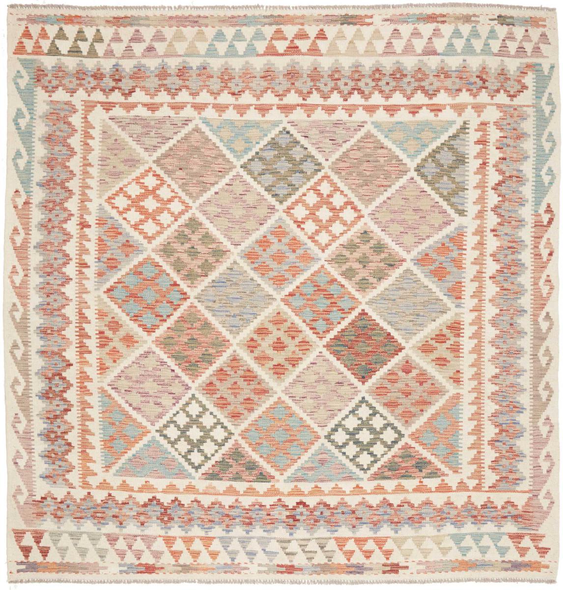 Afghanska mattan Kilim Afghan 206x204 206x204, Persisk matta handvävd 