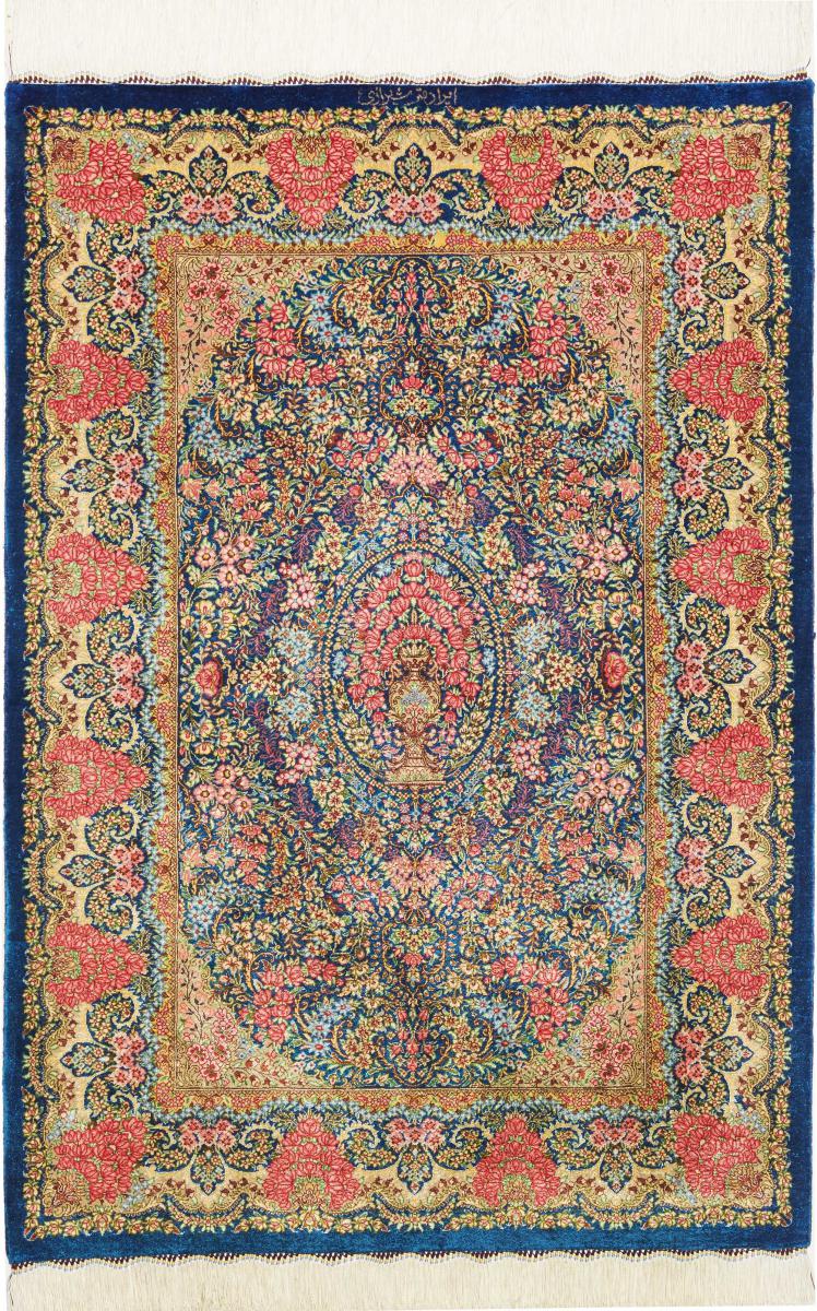 Perzisch tapijt Qum Zijde 121x80 121x80, Perzisch tapijt Handgeknoopte