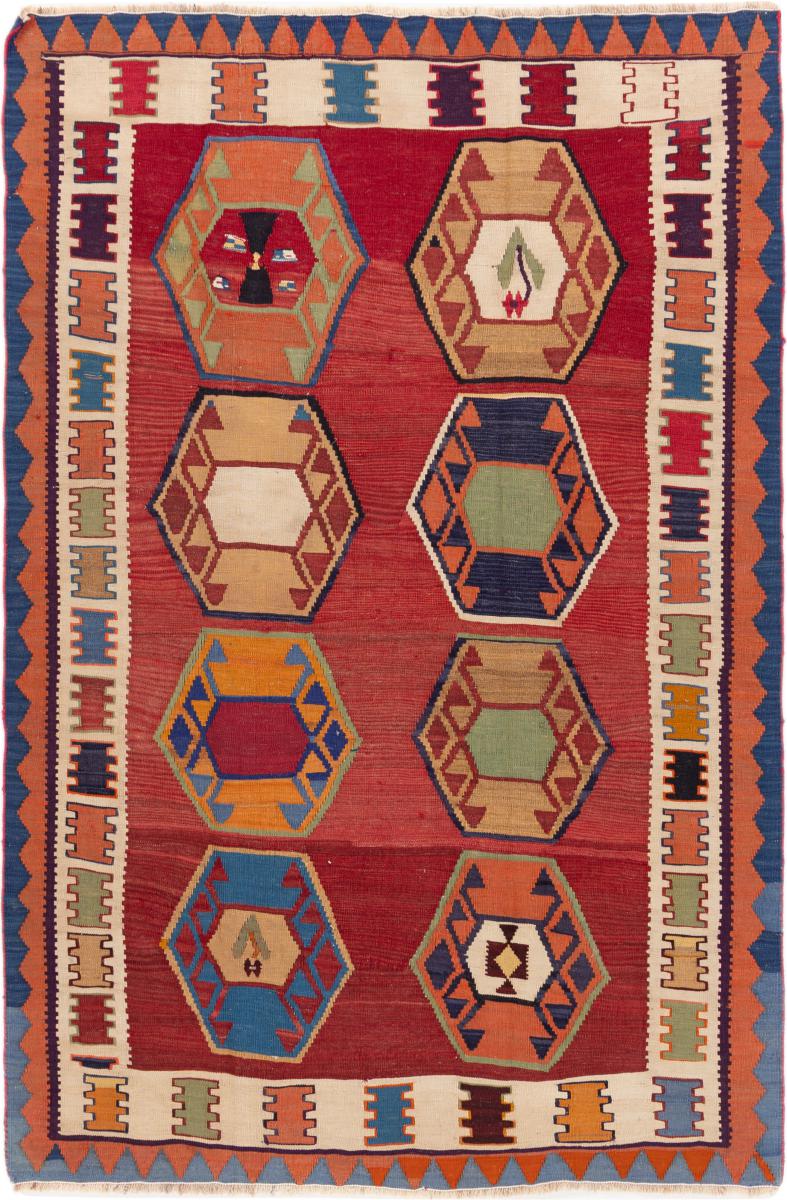 Covor persan Chilim Fars Vechi 214x141 214x141, Covor persan Lucrate de mână