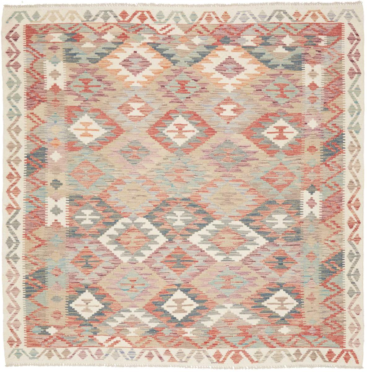 Afghanska mattan Kilim Afghan 194x195 194x195, Persisk matta handvävd 