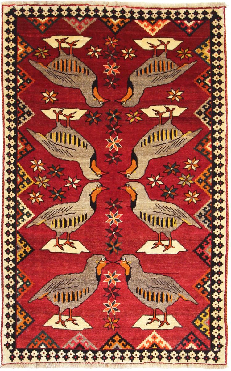 Tapete persa Ghashghai 167x105 167x105, Tapete persa Atado à mão