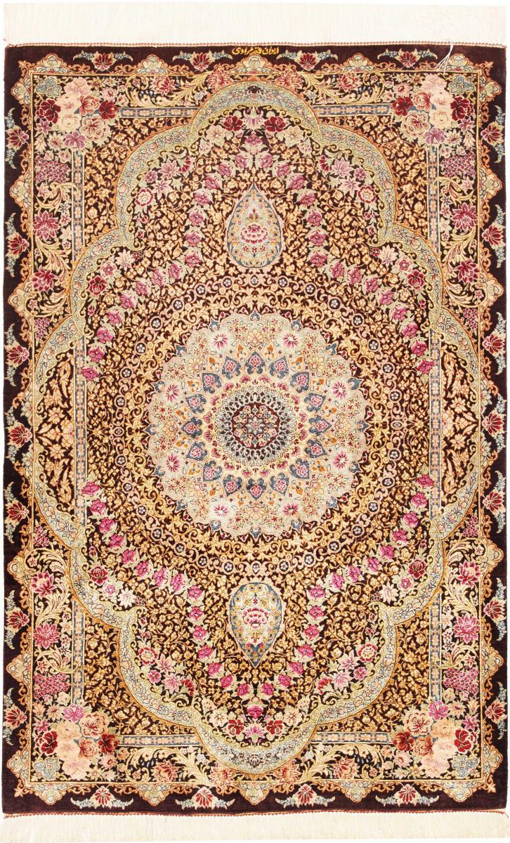 Persisk tæppe Ghom Silke 120x80 120x80, Persisk tæppe Knyttet i hånden