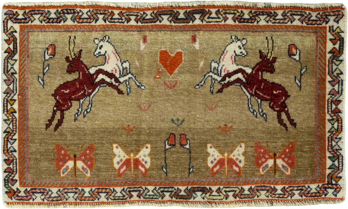 Tapis persan Persan Gabbeh Ghashghai 47x79 47x79, Tapis persan Noué à la main