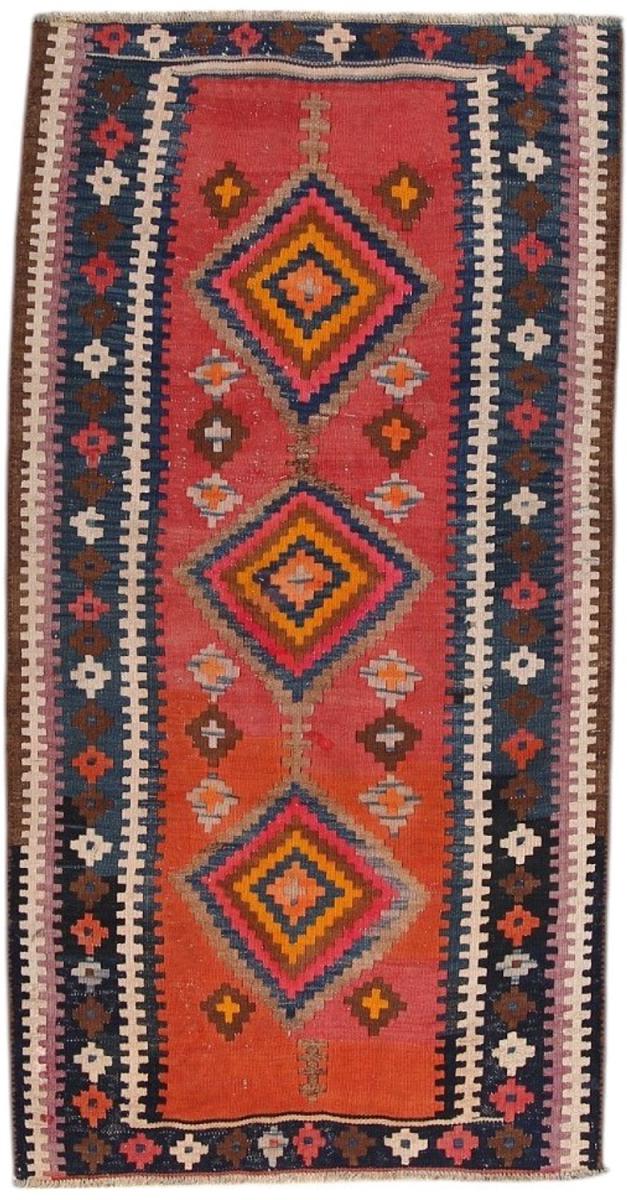 Persisk tæppe Kelim Fars Antikke 219x114 219x114, Persisk tæppe Håndvævet