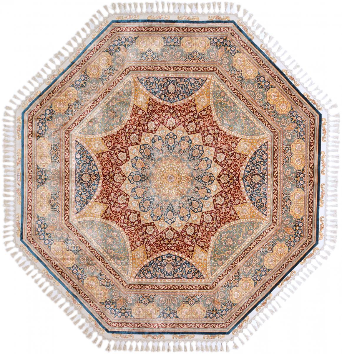 Alfombra china China Herike de Seda 220x218 220x218, Alfombra persa Anudado a mano