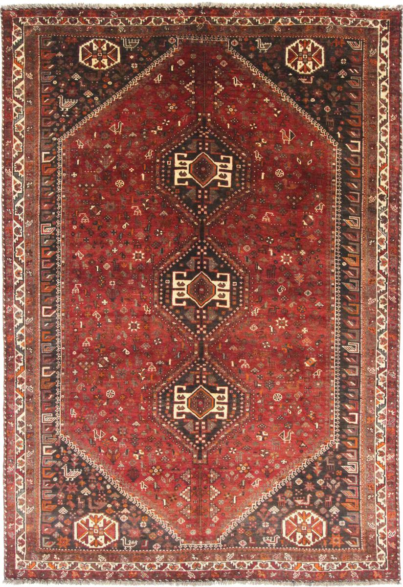 Persian Rug Shiraz 10'10"x7'6" 10'10"x7'6", Persian Rug Knotted by hand