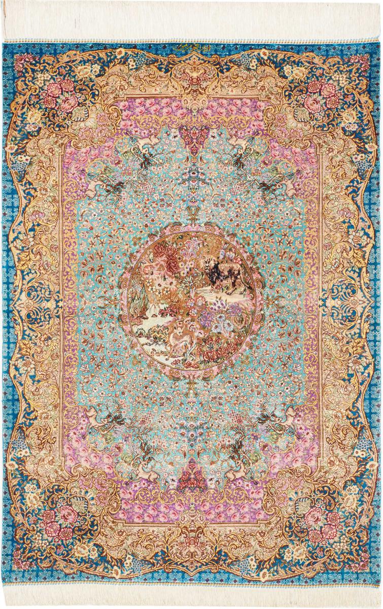 Persisk tæppe Ghom Silke 119x83 119x83, Persisk tæppe Knyttet i hånden