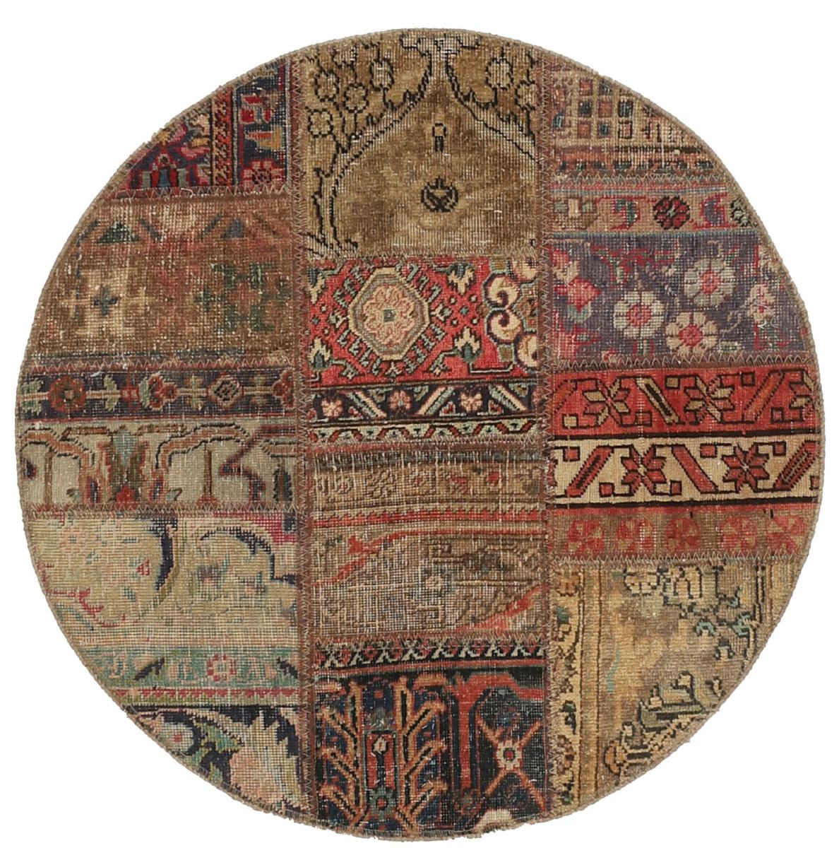 Persisk matta Patchwork 99x101 99x101, Persisk matta Knuten för hand