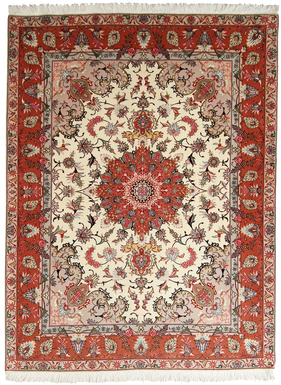 Tappeto persiano Tabriz 50Raj 204x154 204x154, Tappeto persiano Annodato a mano