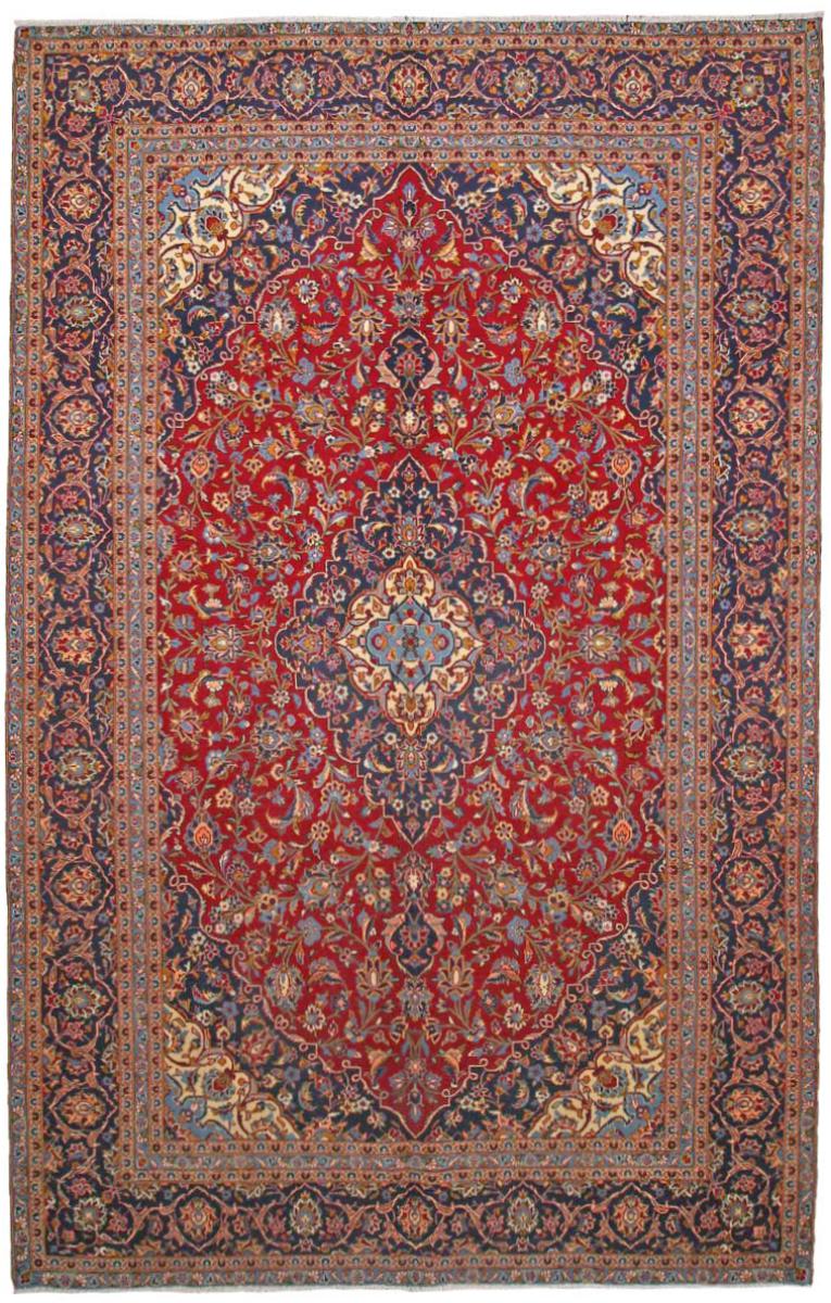 Persisk tæppe Keshan 367x234 367x234, Persisk tæppe Knyttet i hånden