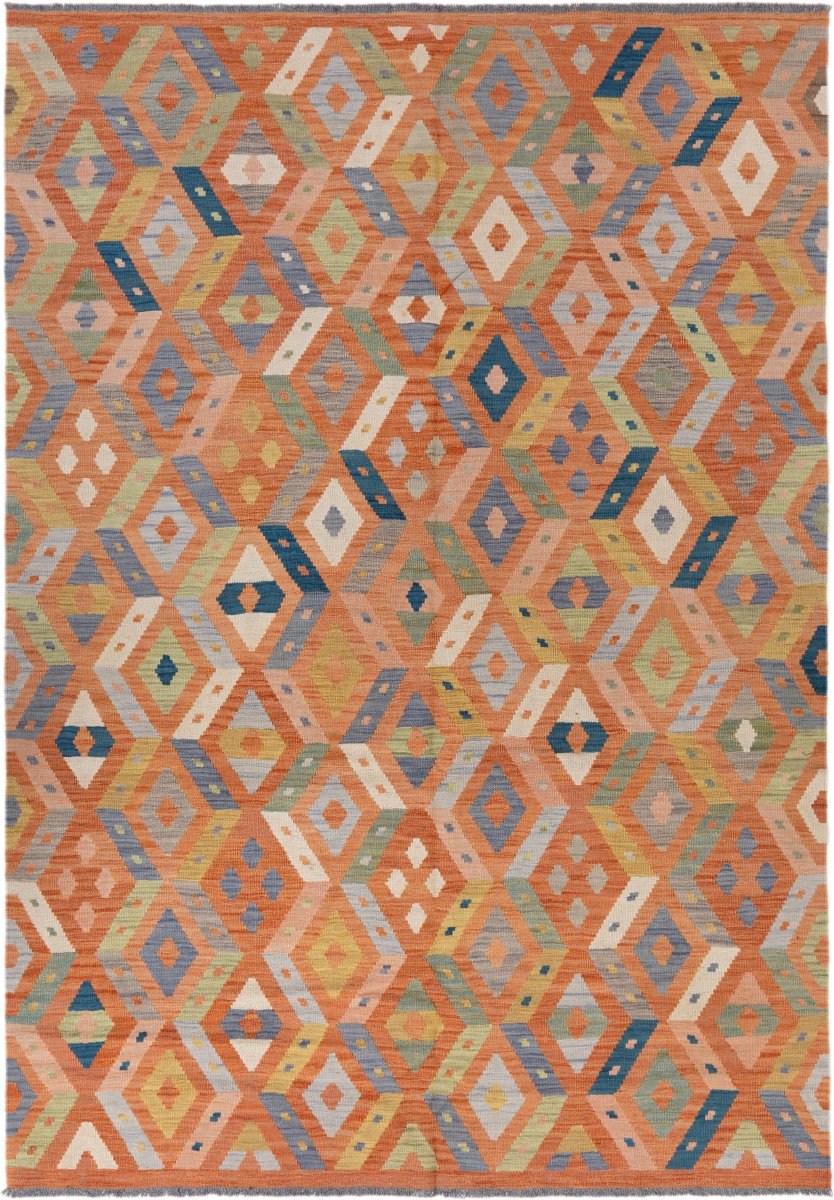 Tapis afghan Kilim Afghan 246x170 246x170, Tapis persan Tissé à la main