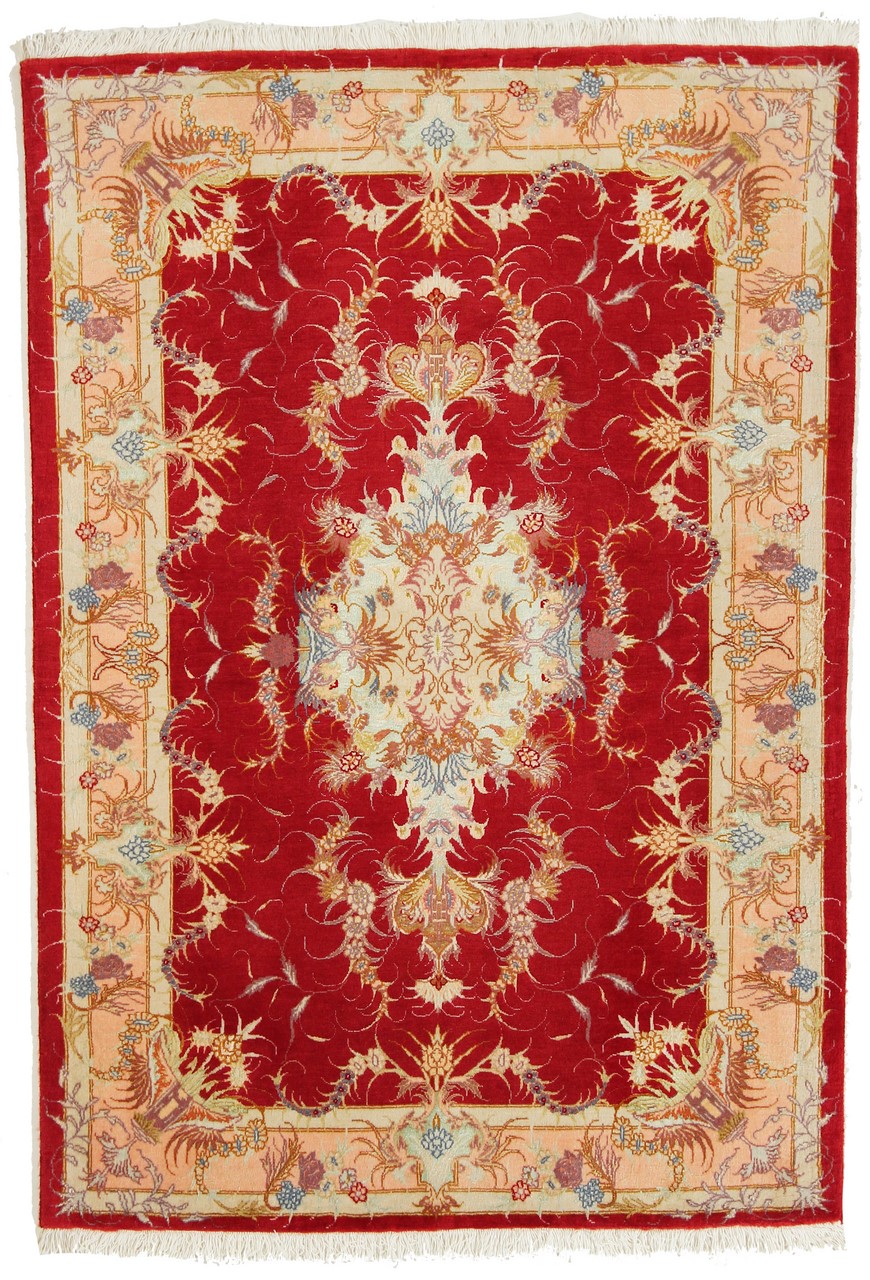 Περσικό χαλί Tabriz 60Raj 150x103 150x103, Περσικό χαλί Οι κόμποι έγιναν με το χέρι