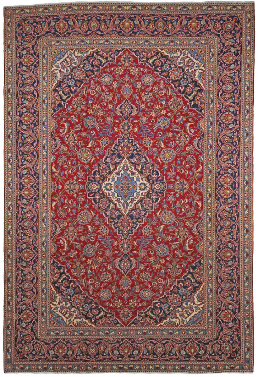 Persisk tæppe Keshan 366x241 366x241, Persisk tæppe Knyttet i hånden