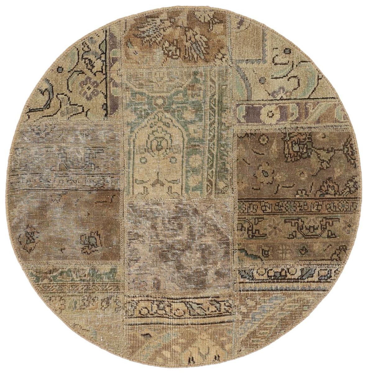 Persisk matta Patchwork 101x101 101x101, Persisk matta Knuten för hand