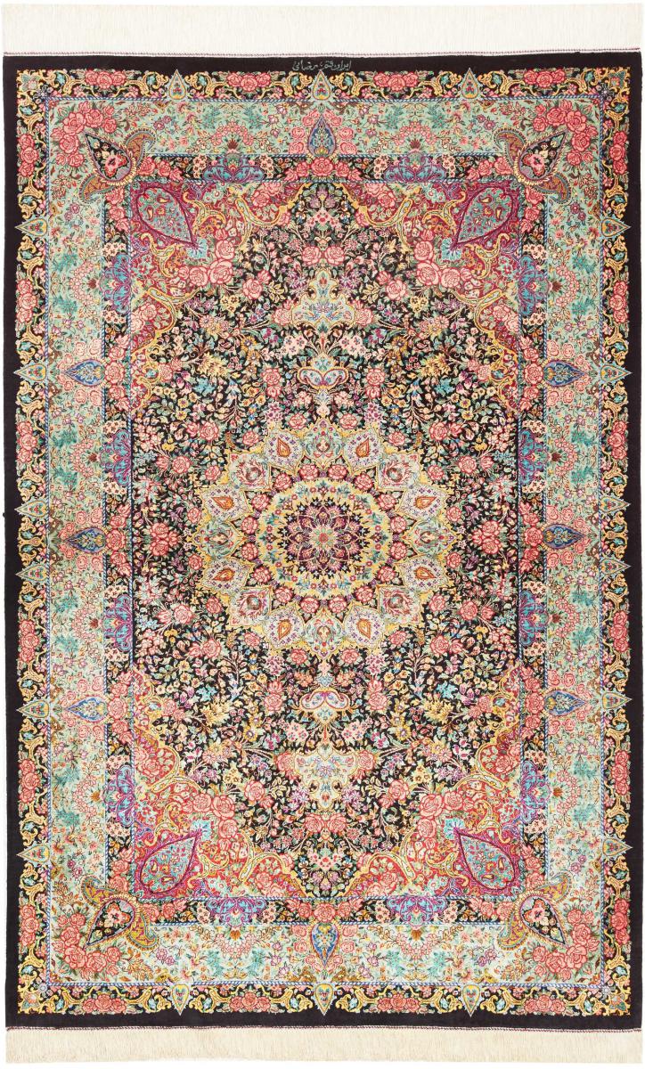 Perzisch tapijt Qum Zijde 154x101 154x101, Perzisch tapijt Handgeknoopte