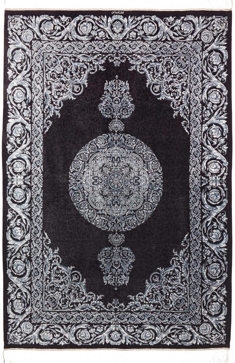 Alfombra persa Ghom de Seda 201x136 201x136, Alfombra persa Anudado a mano