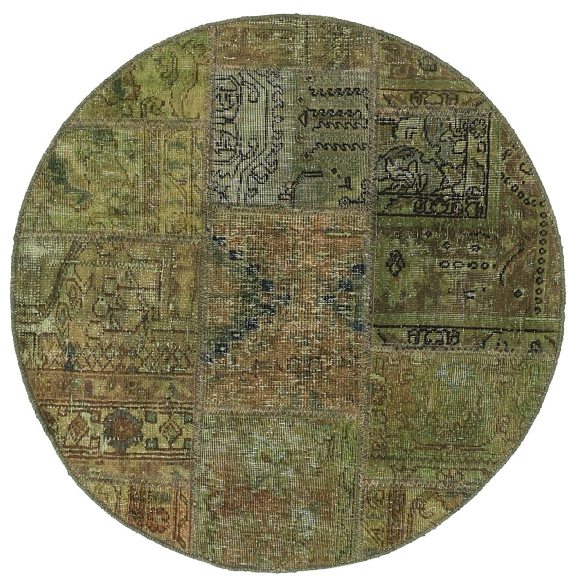  ペルシャ絨毯 パッチワーク 99x101 99x101,  ペルシャ絨毯 手織り