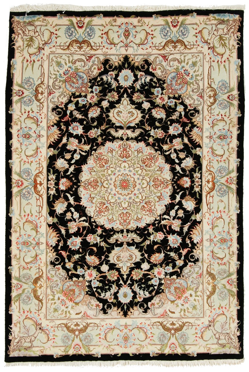 Tapis persan Tabriz 60Raj 148x100 148x100, Tapis persan Noué à la main