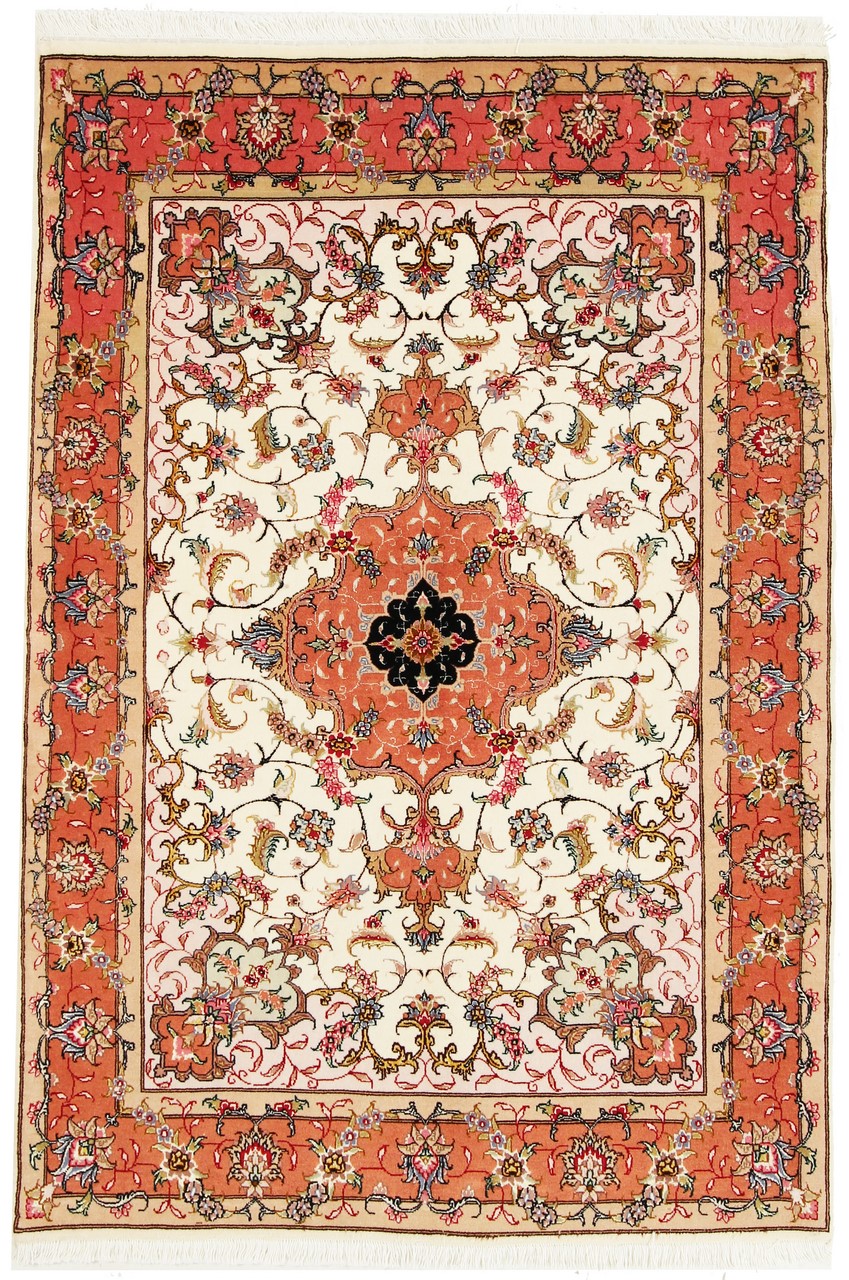 Tapete persa Tabriz 50Raj 148x100 148x100, Tapete persa Atado à mão