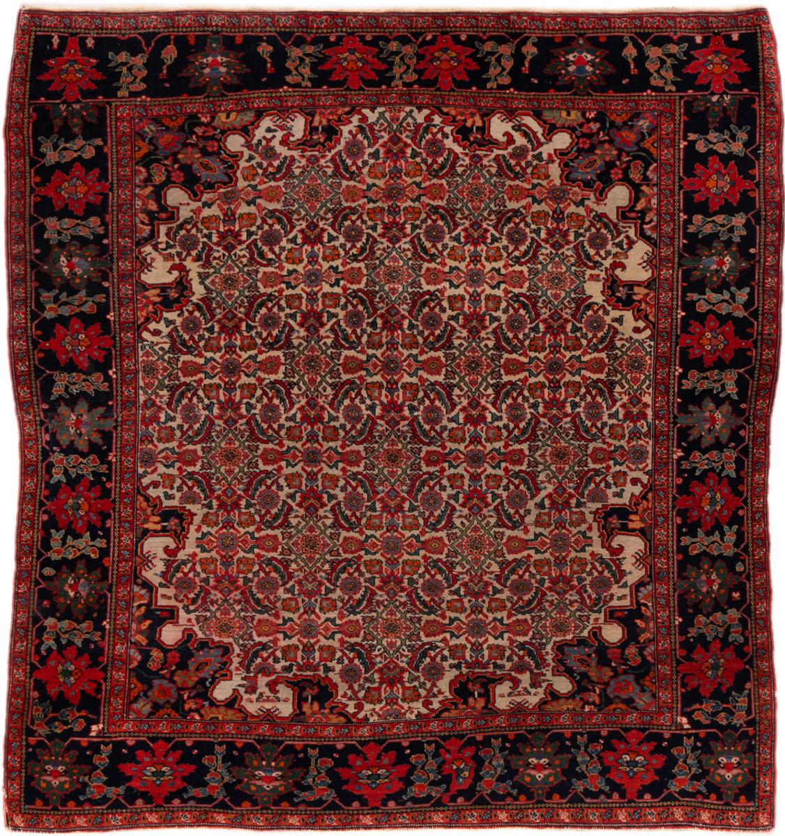 Tapis persan Farahan Antique 142x134 142x134, Tapis persan Noué à la main