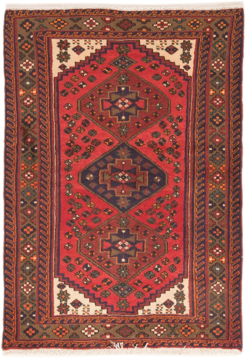 Tapis persan Hamadan 4'6"x3'4" 4'6"x3'4", Tapis persan Noué à la main