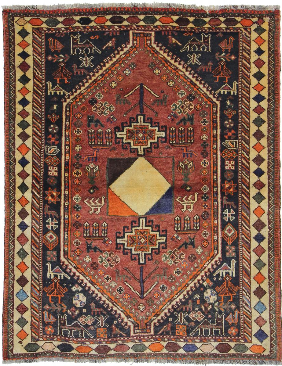 Persisk tæppe Ghashghai 166x130 166x130, Persisk tæppe Knyttet i hånden