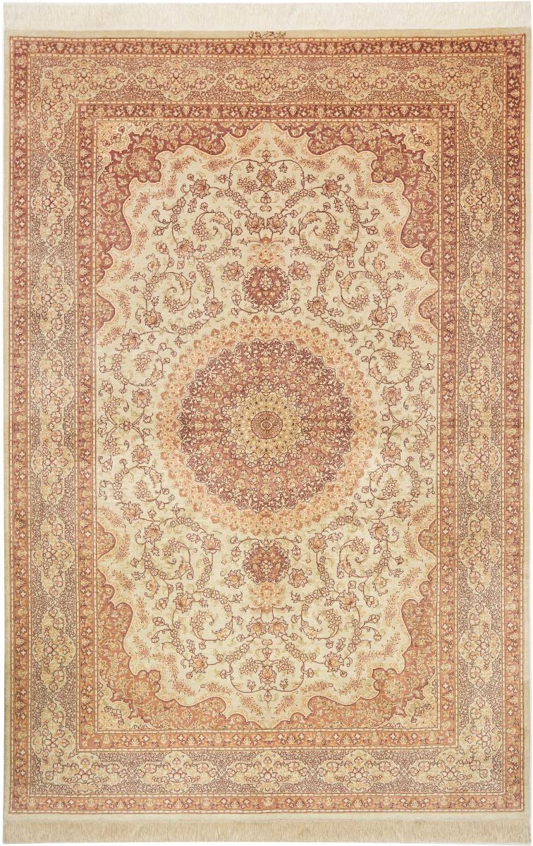 Tappeto persiano Qum di Seta 243x160 243x160, Tappeto persiano Annodato a mano