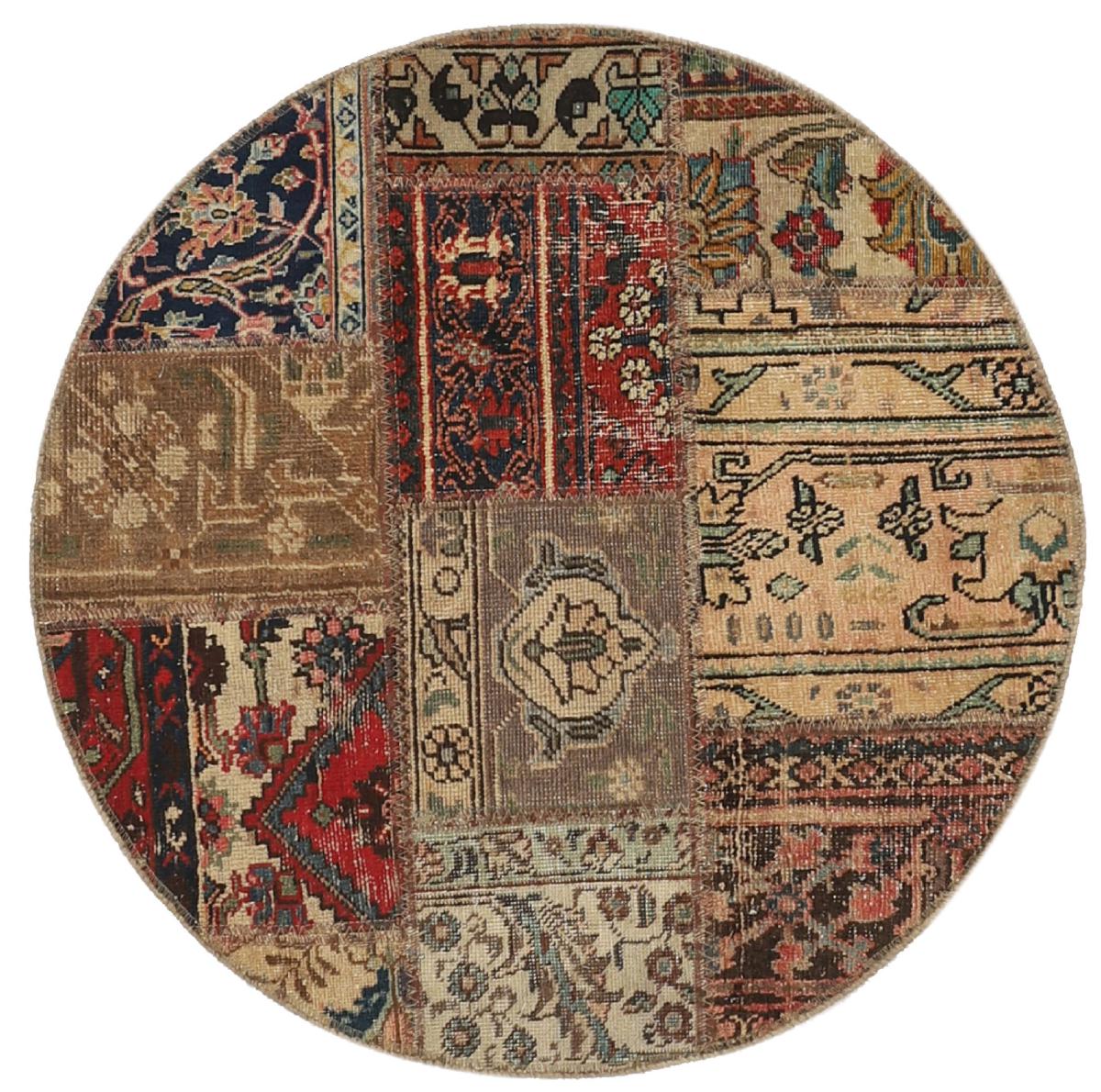 Persisk matta Patchwork 99x99 99x99, Persisk matta Knuten för hand