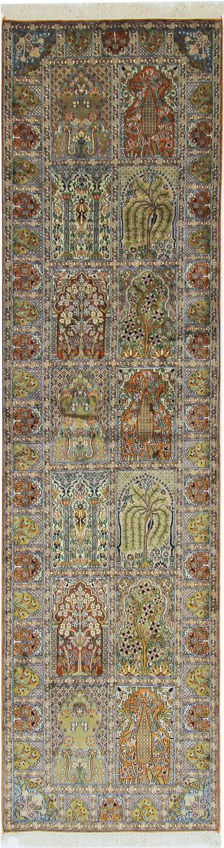Indiaas tapijt Kasjmier Puur Zijde 312x82 312x82, Perzisch tapijt Handgeknoopte