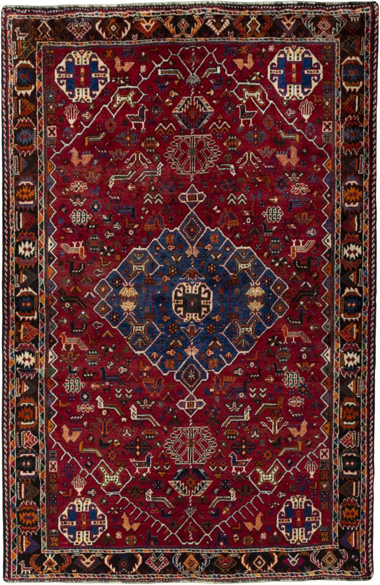 Persian Rug Shiraz 7'4"x4'11" 7'4"x4'11", Persian Rug Knotted by hand