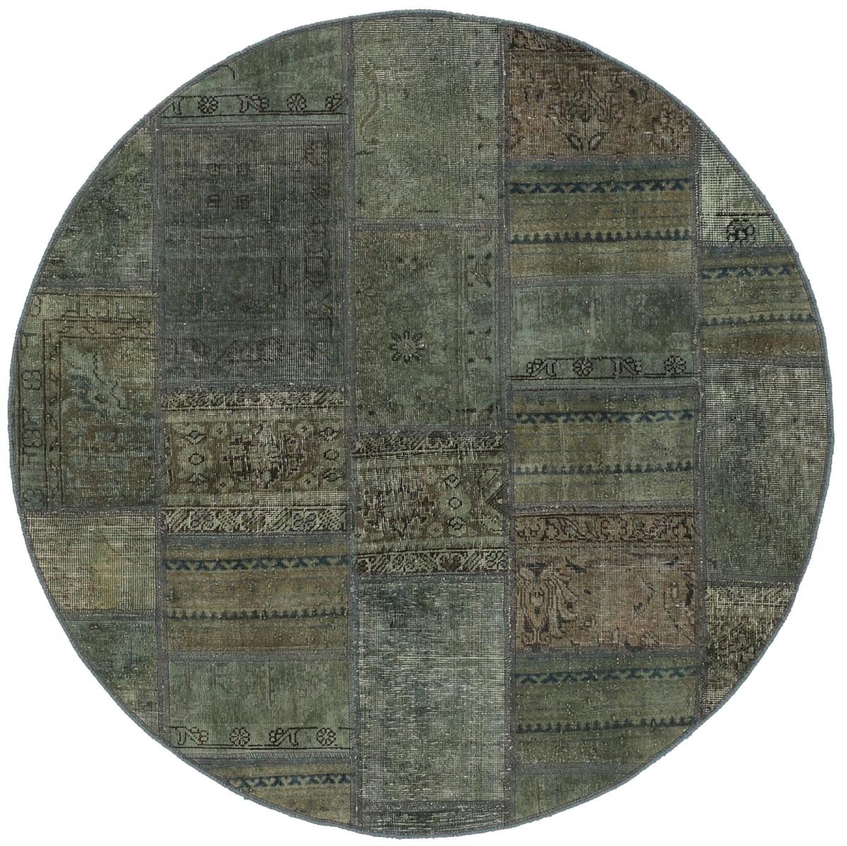Persisk tæppe Patchwork 149x151 149x151, Persisk tæppe Knyttet i hånden