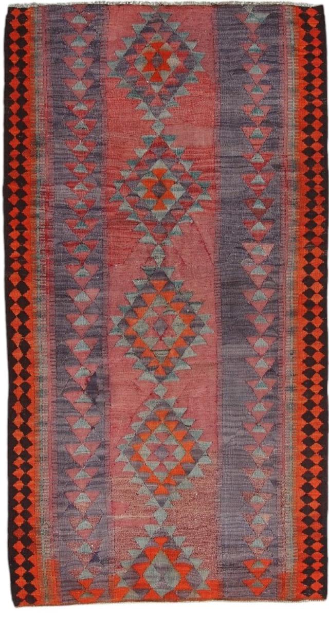 Persisk tæppe Kelim Fars Antikke 261x141 261x141, Persisk tæppe Håndvævet