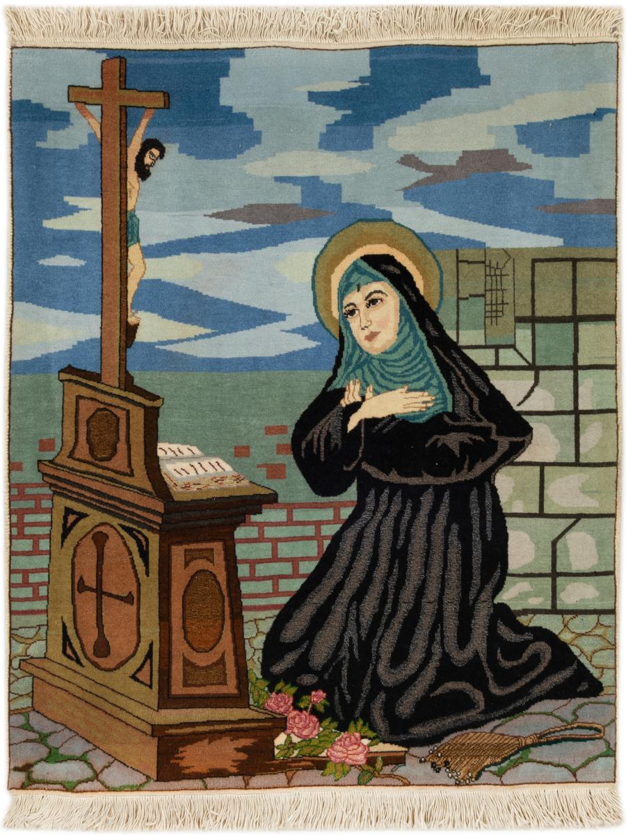 Persian Rug Tabriz 91x74 91x74, Persian Rug Knotted by hand