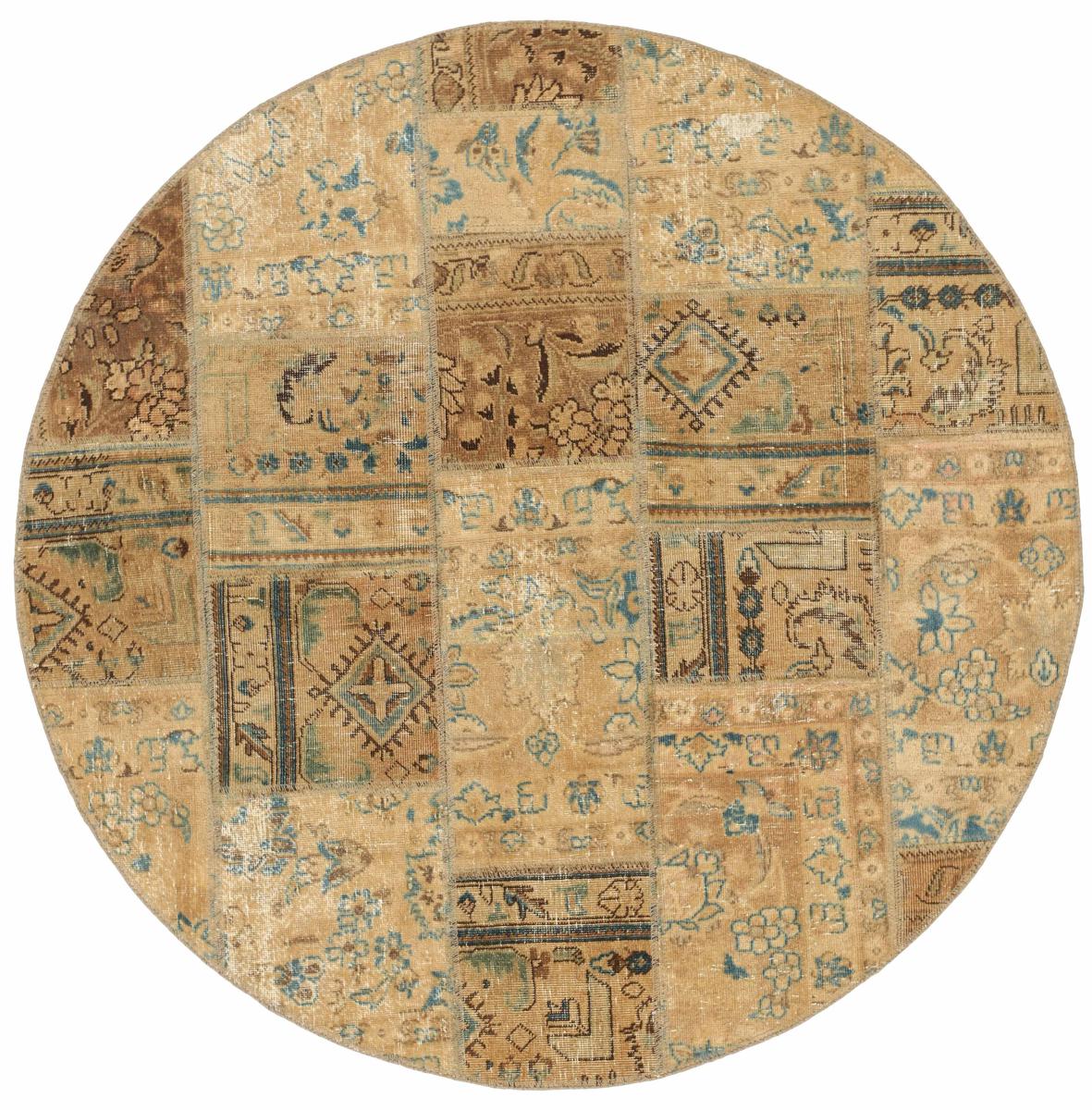 Perzisch tapijt Patchwork 149x151 149x151, Perzisch tapijt Handgeknoopte