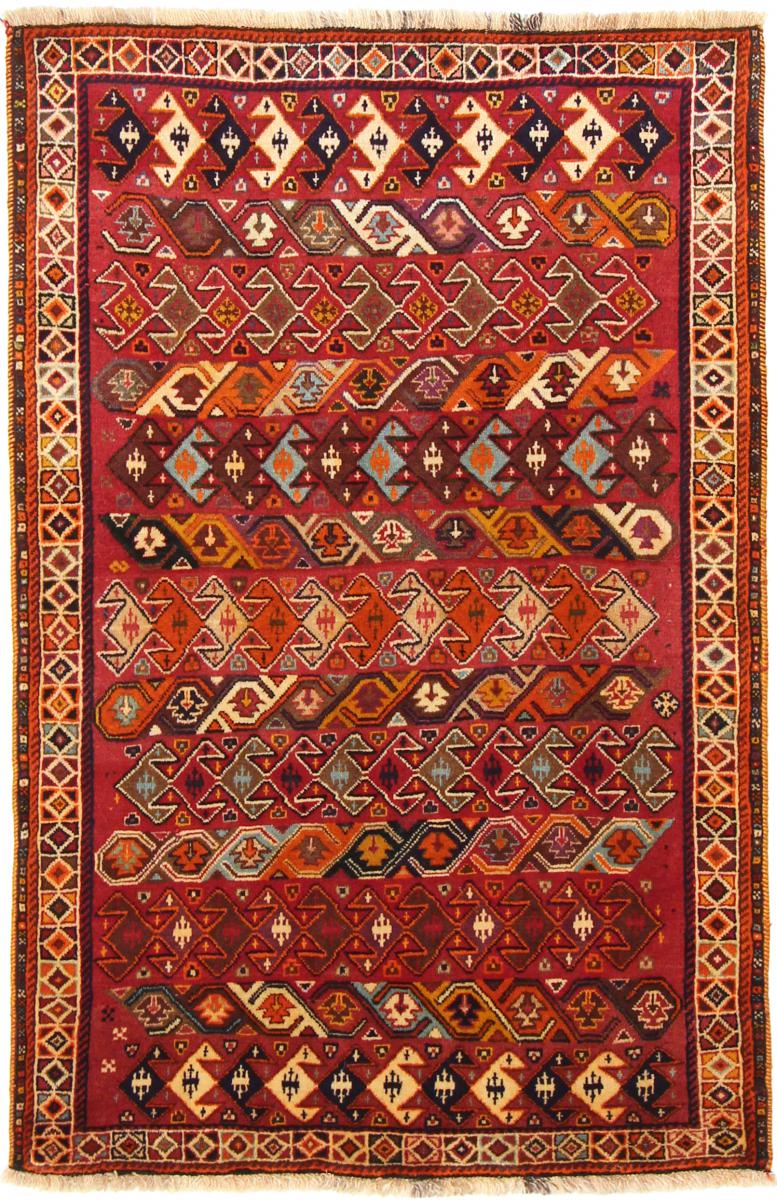 Tapete persa Ghashghai 155x101 155x101, Tapete persa Atado à mão