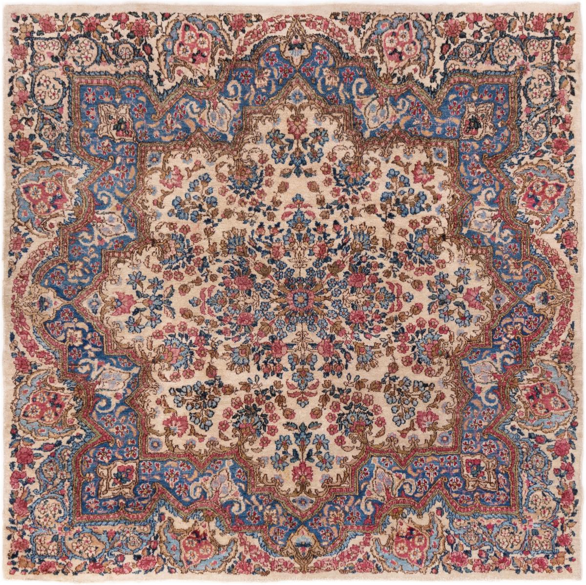 Perserteppich Kerman Lawar Antik 146x144 146x144, Perserteppich Handgeknüpft