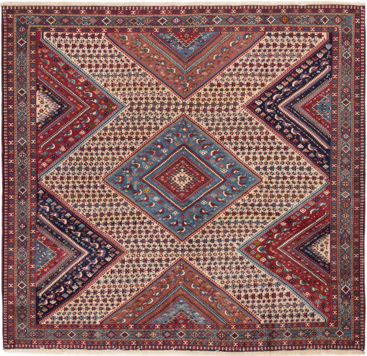 Tapis persan Yalameh 192x203 192x203, Tapis persan Noué à la main