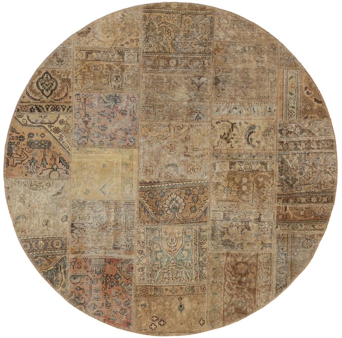 Perzisch tapijt Patchwork 199x199 199x199, Perzisch tapijt Handgeknoopte