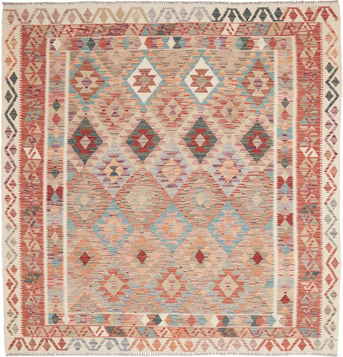 Tapis afghan Kilim Afghan 201x199 201x199, Tapis persan Tissé à la main