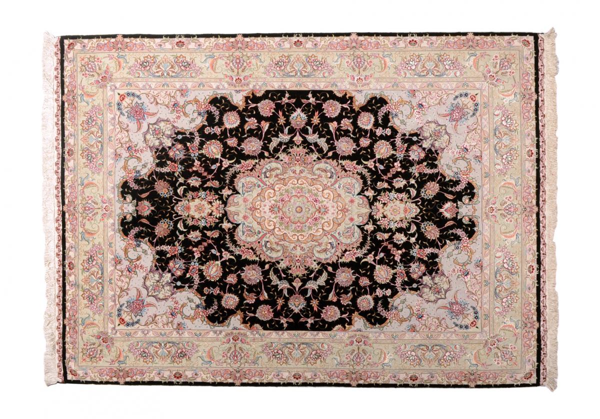 Tapete persa Tabriz 70Raj Fio de Seda 210x152 210x152, Tapete persa Atado à mão