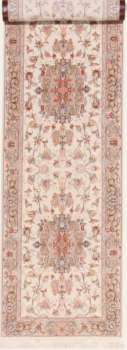 Tapis persan Tabriz 50Raj Chaîne de Soie 335x85 335x85, Tapis persan Noué à la main