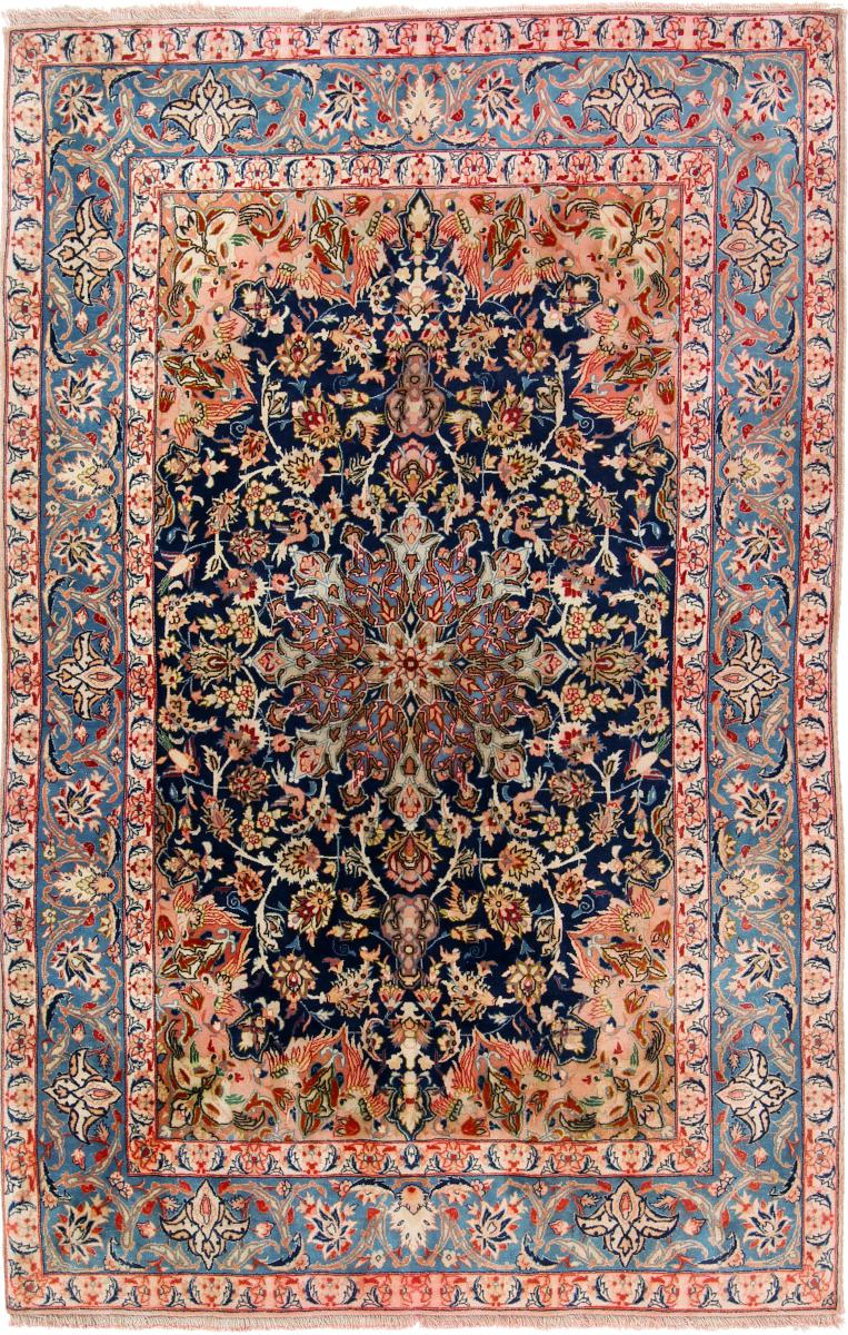 Tapete persa Isfahan Velho Fio de Seda 168x107 168x107, Tapete persa Atado à mão