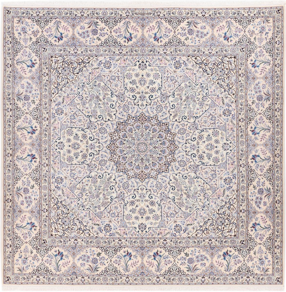 Tapis persan Naïn 6La 252x252 252x252, Tapis persan Noué à la main