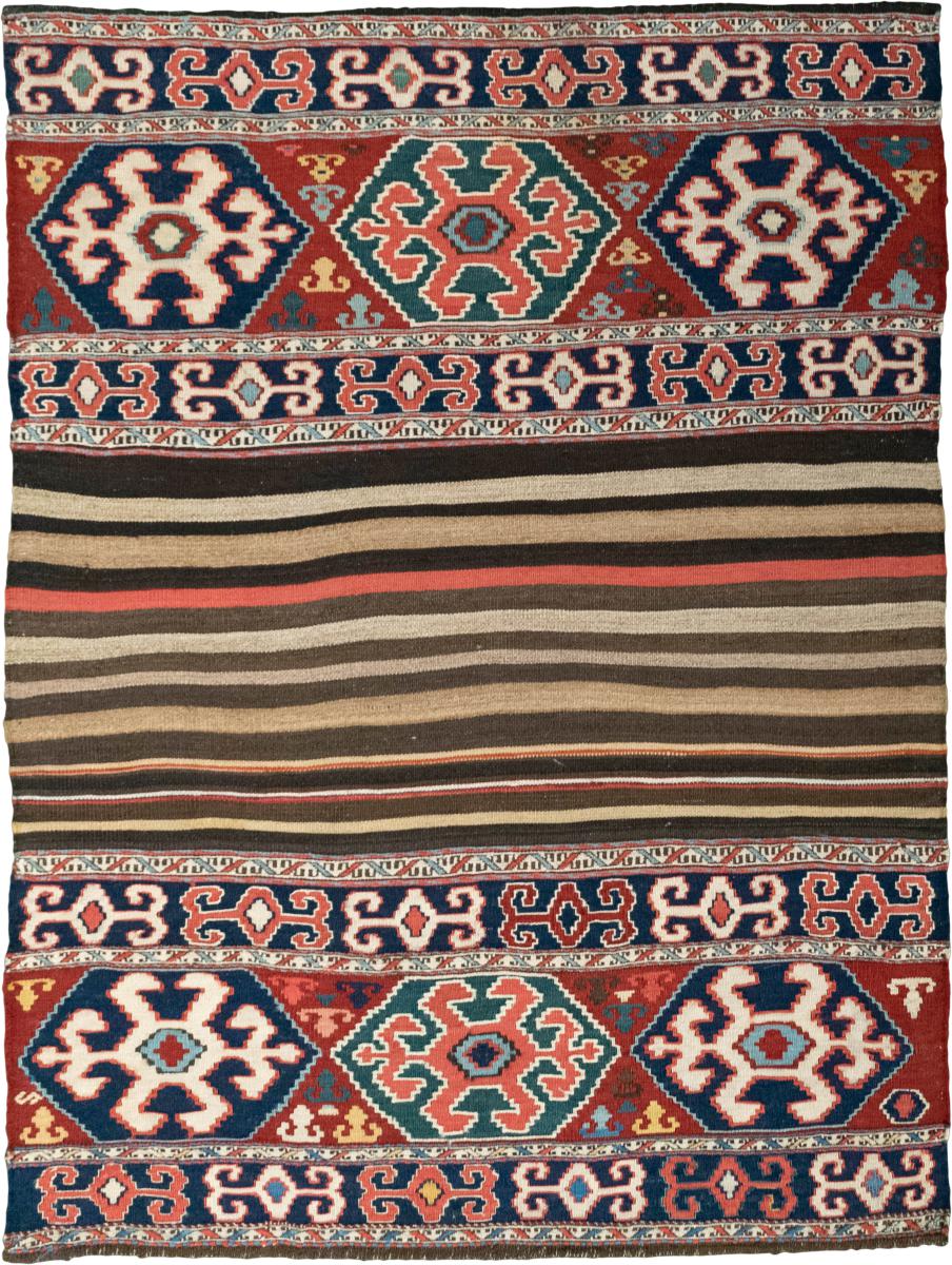 Tapete persa Kilim Fars Ghashghai Antigo 138x103 138x103, Tapete persa Tecido à mão