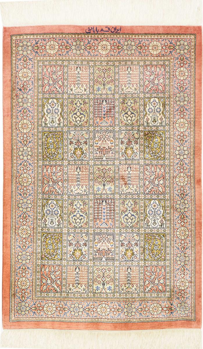 Perzisch tapijt Qum Zijde 87x61 87x61, Perzisch tapijt Handgeknoopte