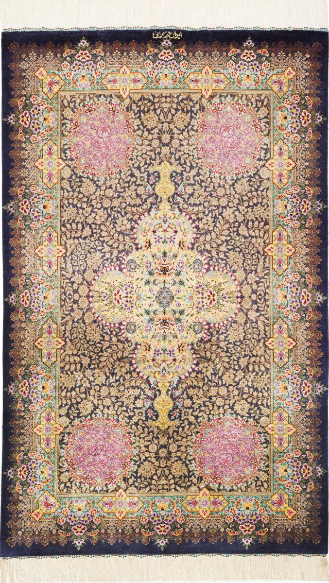 Persisk tæppe Ghom Silke 127x79 127x79, Persisk tæppe Knyttet i hånden